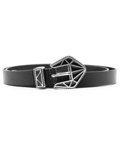 Isabel Marant Coraline Geometric-buckle Leather Belt - Black