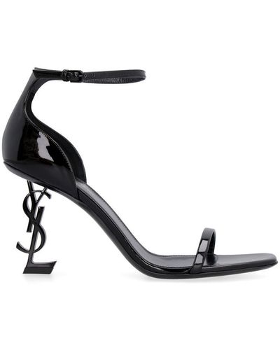 Saint Laurent Opyum 85 Leather Heeled Sandals - Black