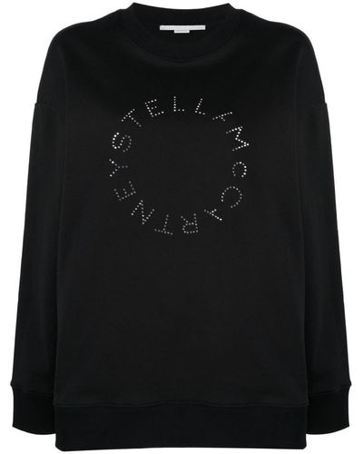 Stella McCartney Rhinestone-Embellished Logo Sweatshirt - Black
