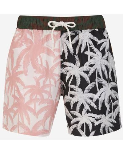 Palm Angels Palm Trees Patchwork Swimsuit - White