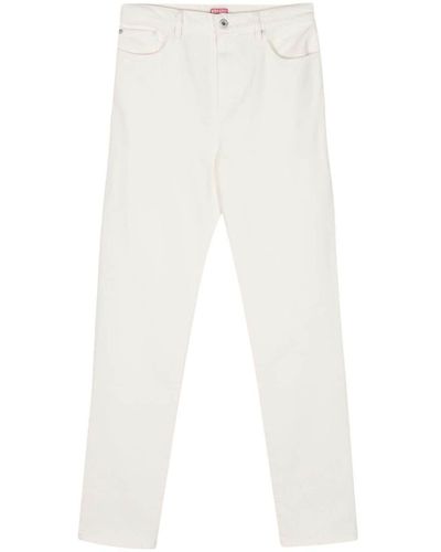 KENZO Mid-rise Tapered-leg Jeans - White