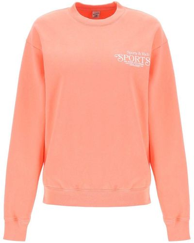 Sporty & Rich 'bardot Sports' Sweatshirt - Pink