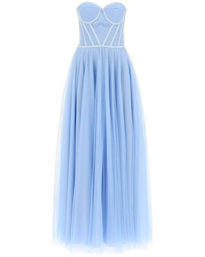 19:13 Dresscode 1913 Dresscode Maxi Tulle Bustier Gown - Blue