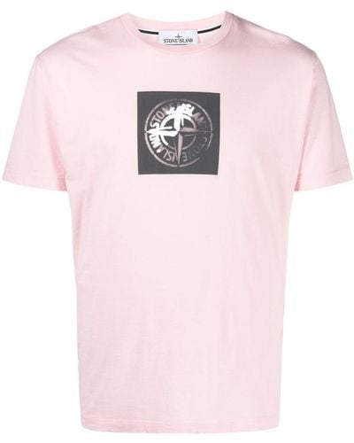 Stone Island T-Shirt 'Institutional One' Print - Pink