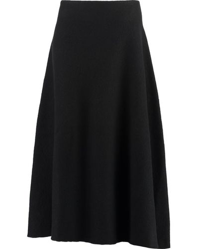 Jil Sander Asymmetrical Wool Skirt - Black