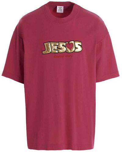Vetements T-shirt 'jesus Love You' - Red