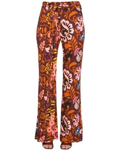 La DoubleJ Trousers With Selva Print - Red