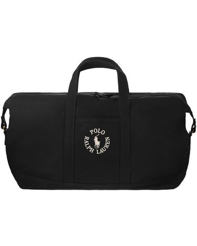 Polo Ralph Lauren Cotton Duffle Bag With Embroidered Logo - Black