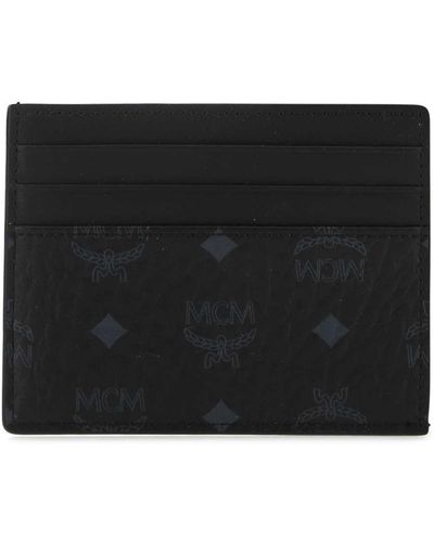 MCM Fabric Card Holder - Black