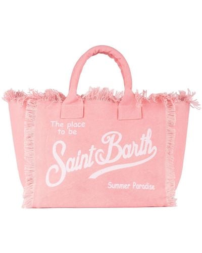 Saint Barth Cotton Canvas Vanity Tote Bag - Pink