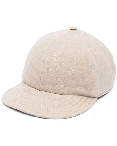 Fendi Ff-motif Cotton Baseball Cap - Natural