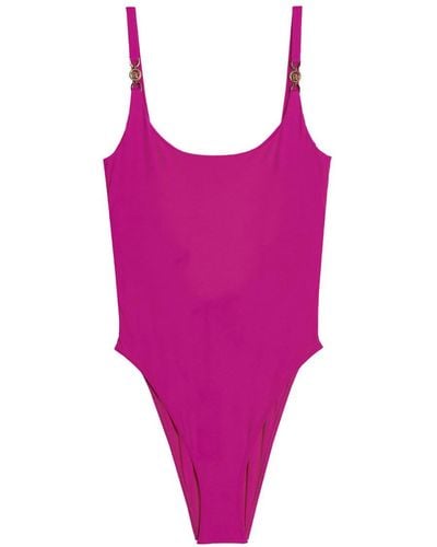 Versace Medusa One-piece Swimsuit Metal Detail - Pink