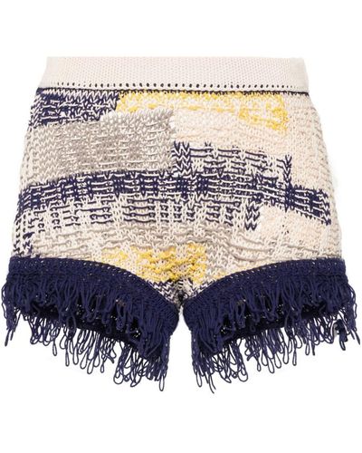 Sportmax Cotton Knitted Shorts - Blue