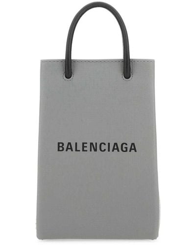 Balenciaga Gray Leather Phone Case