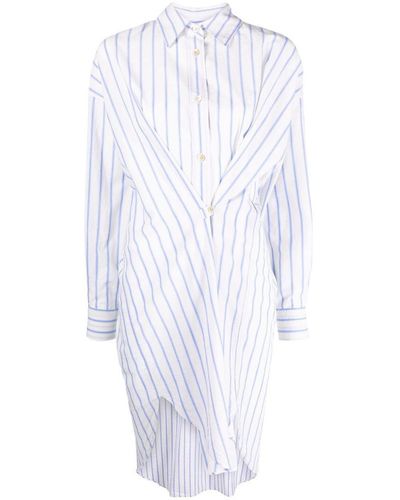 Isabel Marant Asymmetric Striped Shirt Dress - White