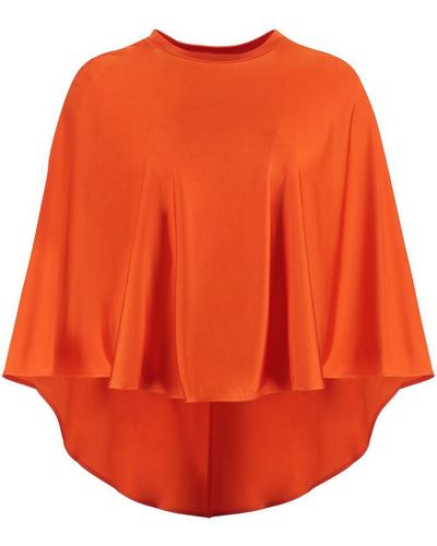 Stella McCartney Asymmetric Wool Cape - Orange