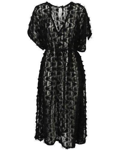 Feel me fab Lampedusa Crochet Long Dress - Black