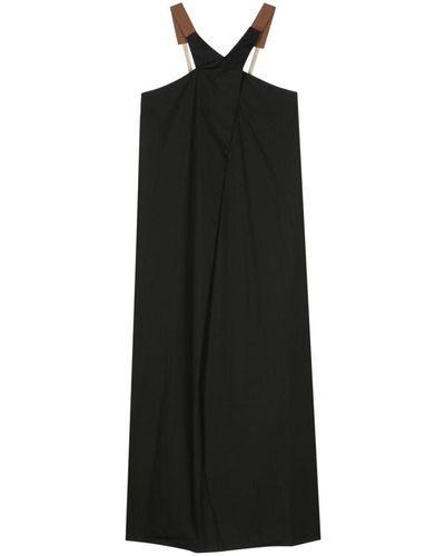 Alysi Poplin Long Dress - Black