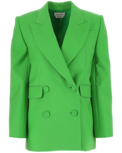 Alexander McQueen Double-breasted Tailored Blazer - Green