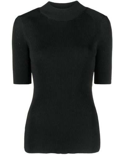 Stella McCartney High-neck Ribbed-knit Top - Black