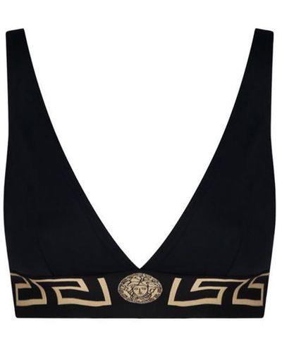 Versace Greca Border Bikini Top - Black