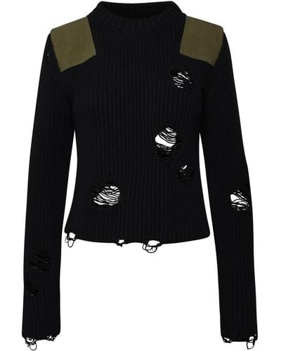 MM6 by Maison Martin Margiela Wool Blend Sweater - Black