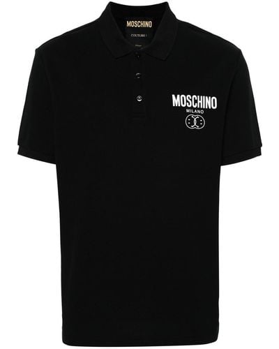 Moschino Polo Shirt With Print - Black