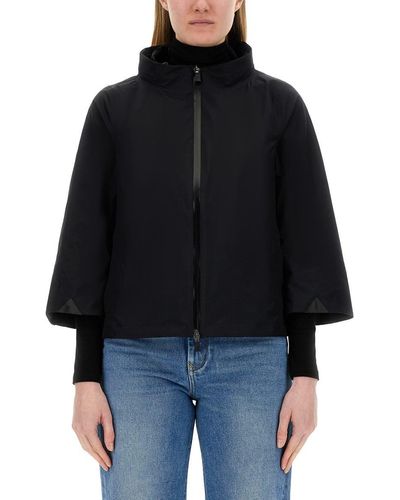 Herno Hooded Cape - Blue