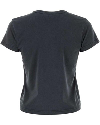 T By Alexander Wang Essential Shrunk T-Shirt - Black
