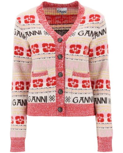 Ganni Sweaters Multicolor - Red