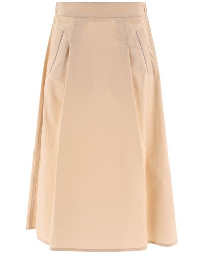 Peserico Pleated Skirt - Natural