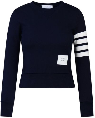 Thom Browne Cotton Sweatshirt - Blue