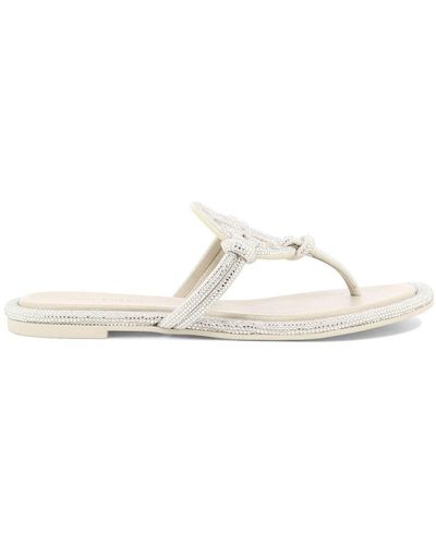 Tory Burch "miller Knotted Pave" Sandals - White