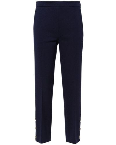 Twin Set Trousers With Slits - Blue