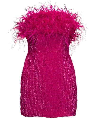retroféte Hot Torin Sequin Feather Dress - Pink