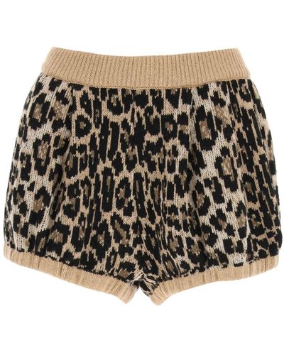 Magda Butrym Leopard Knit Shorts - Black
