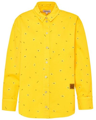 KENZO Yellow Cotton Bandana Shirt