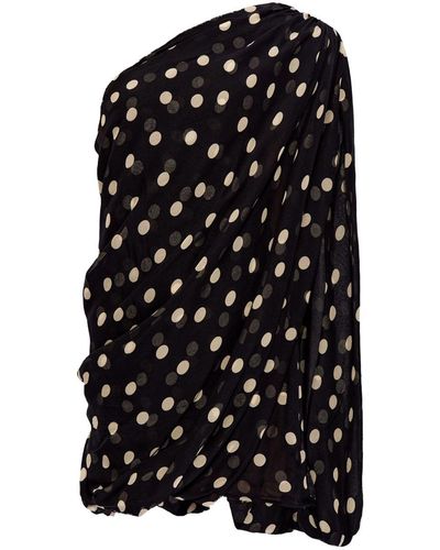 Stella McCartney Polka Dot-print Silk Minidress - Black