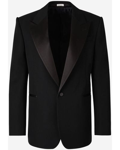 Alexander McQueen Wool And Silk Blazer - Black