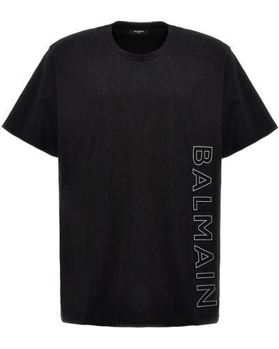 Balmain Logo-embossed T-shirt - Black