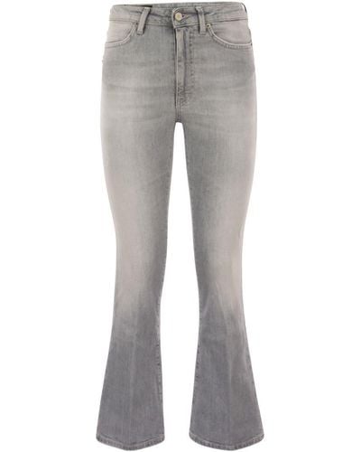 Dondup Mandy - Super Skinny Bootcut Jeans In Stretch Denim - Gray