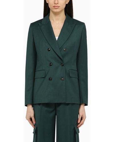 Amiri Forest Green Double Breasted Jacket In Wool