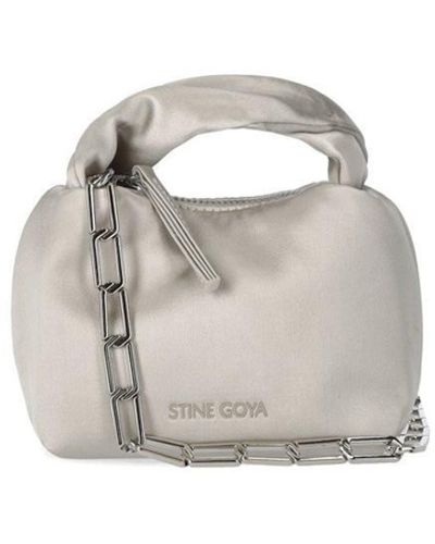 Stine Goya ZIGGY Satin Grey Micro Bag - White