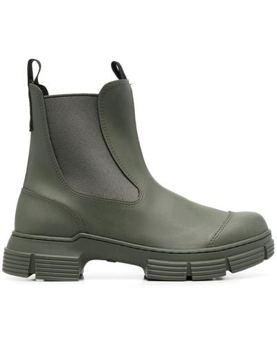 Ganni Rubber Chelsea Boots - Green