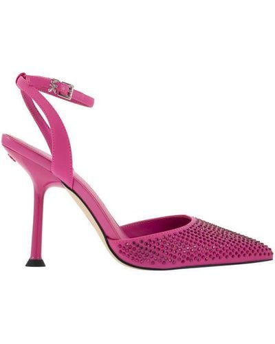 Michael Kors Imani Pump Court Shoes In Fabric With Crystals - Pink