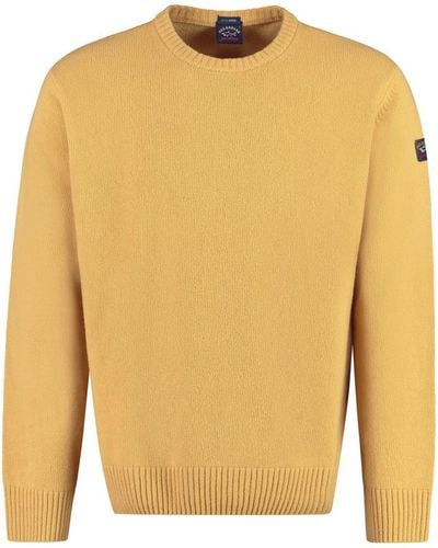 Paul & Shark Crew-neck Wool Sweater - Yellow