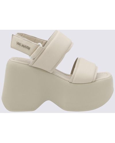 Vic Matié White Leather Platfrom Sandals