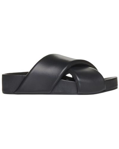 Jil Sander Padded Leather Sandal - Black