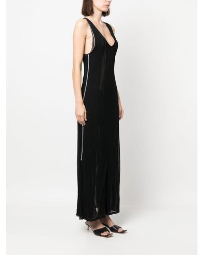 Y. Project Sheer Sleeveless Dress - Black
