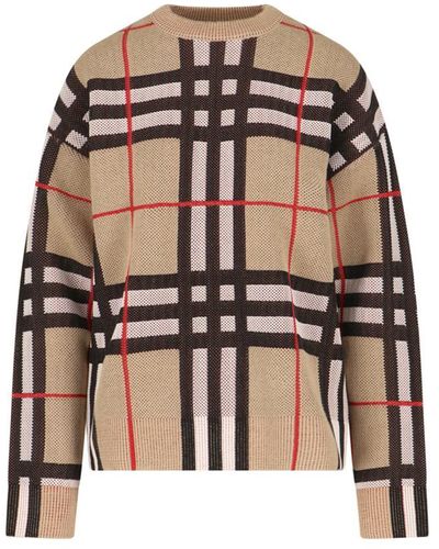 Burberry Check Pattern Jumper - Natural